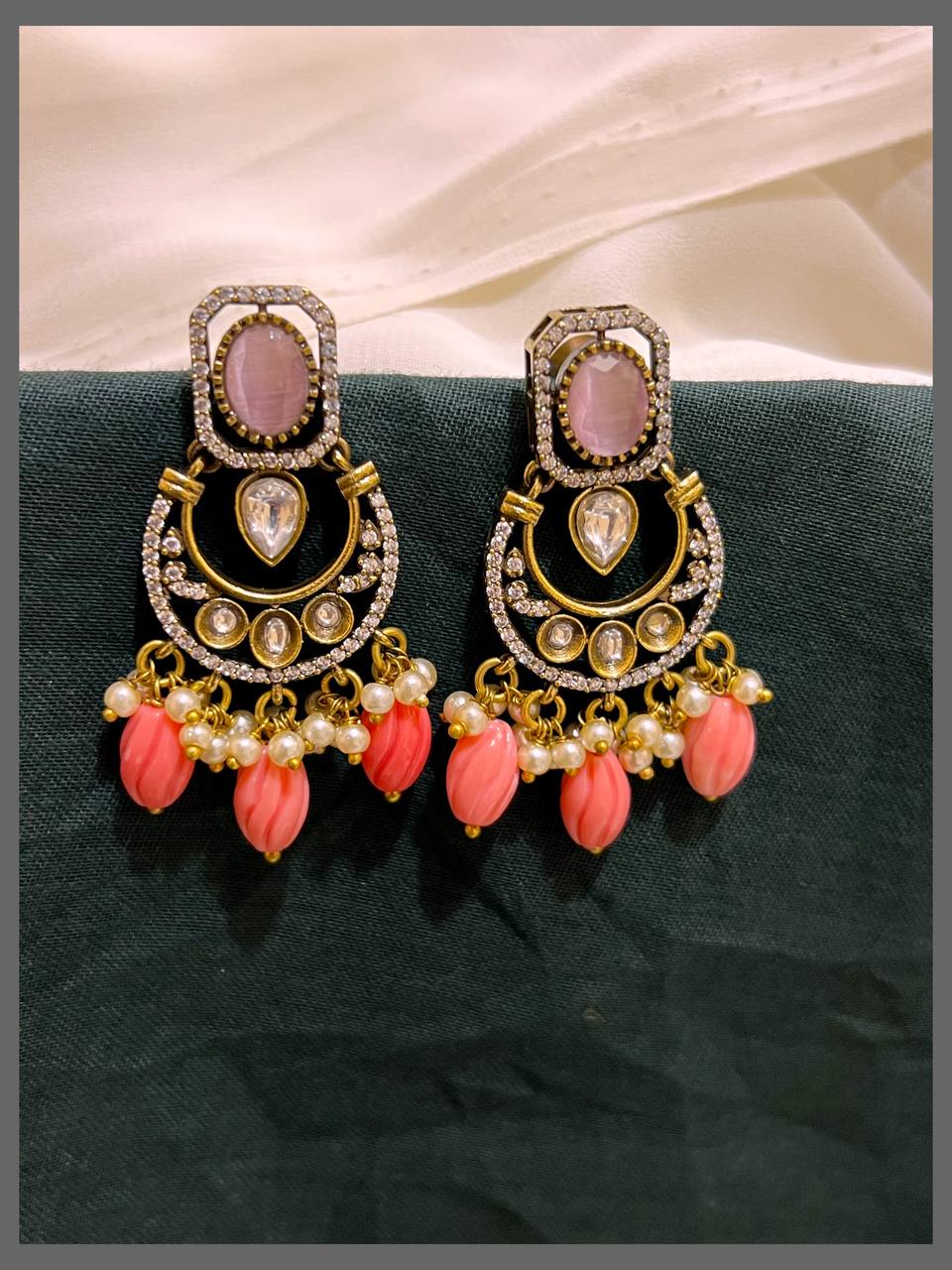 Beautiful  Victorian Hanging With Coral Beads - VE00201