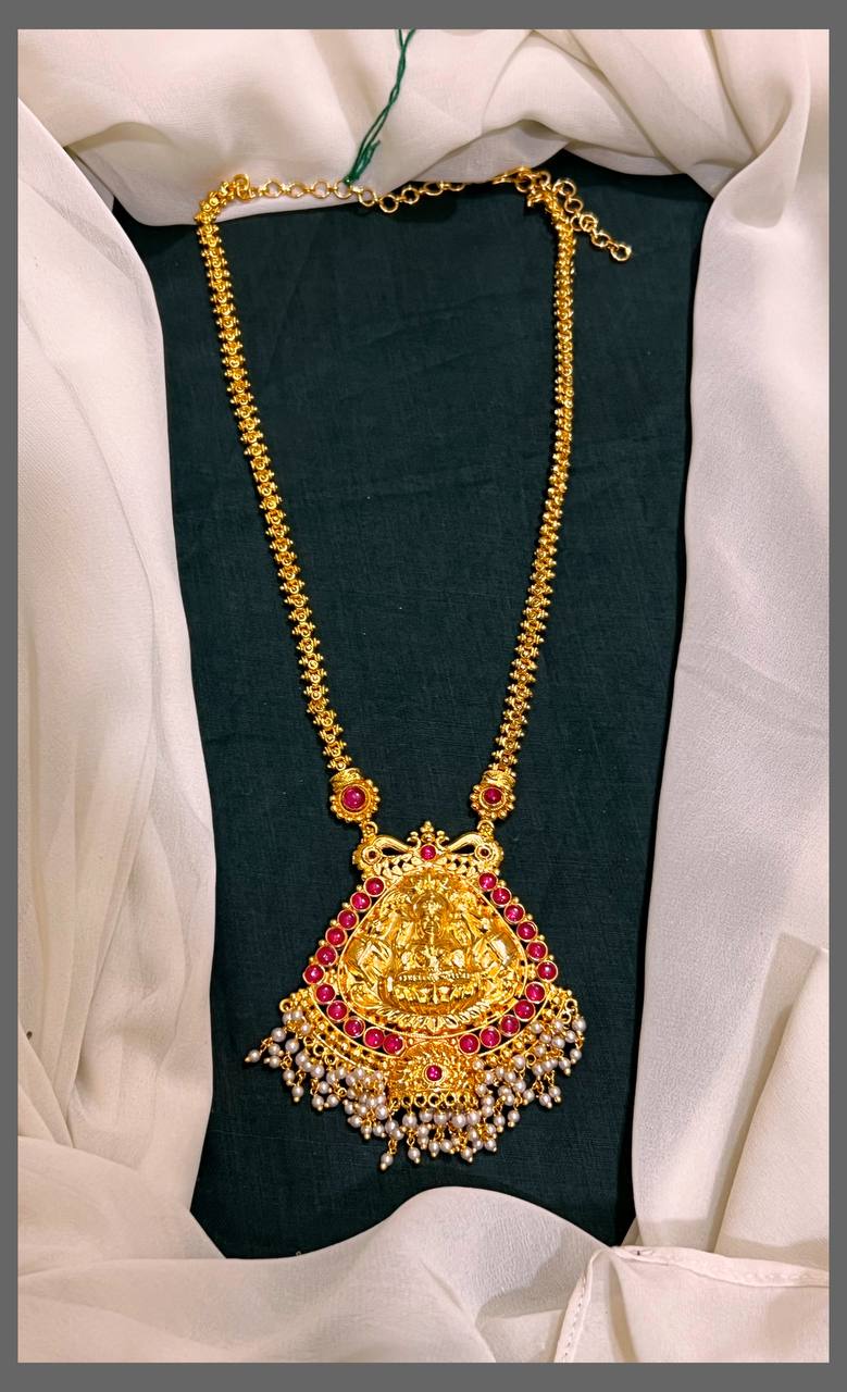 Lakshmi Pendant Haram in Nakshi - NH00290