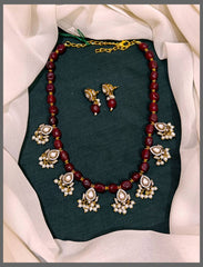 Pearl Necklace With Small Pendants - PB00305