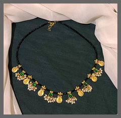 Antique Kassu Necklace in Black Beads - BD0079