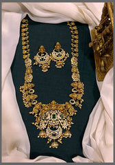 Lakshmi Pendant with Peacock Haram in Nakshi - NH00328