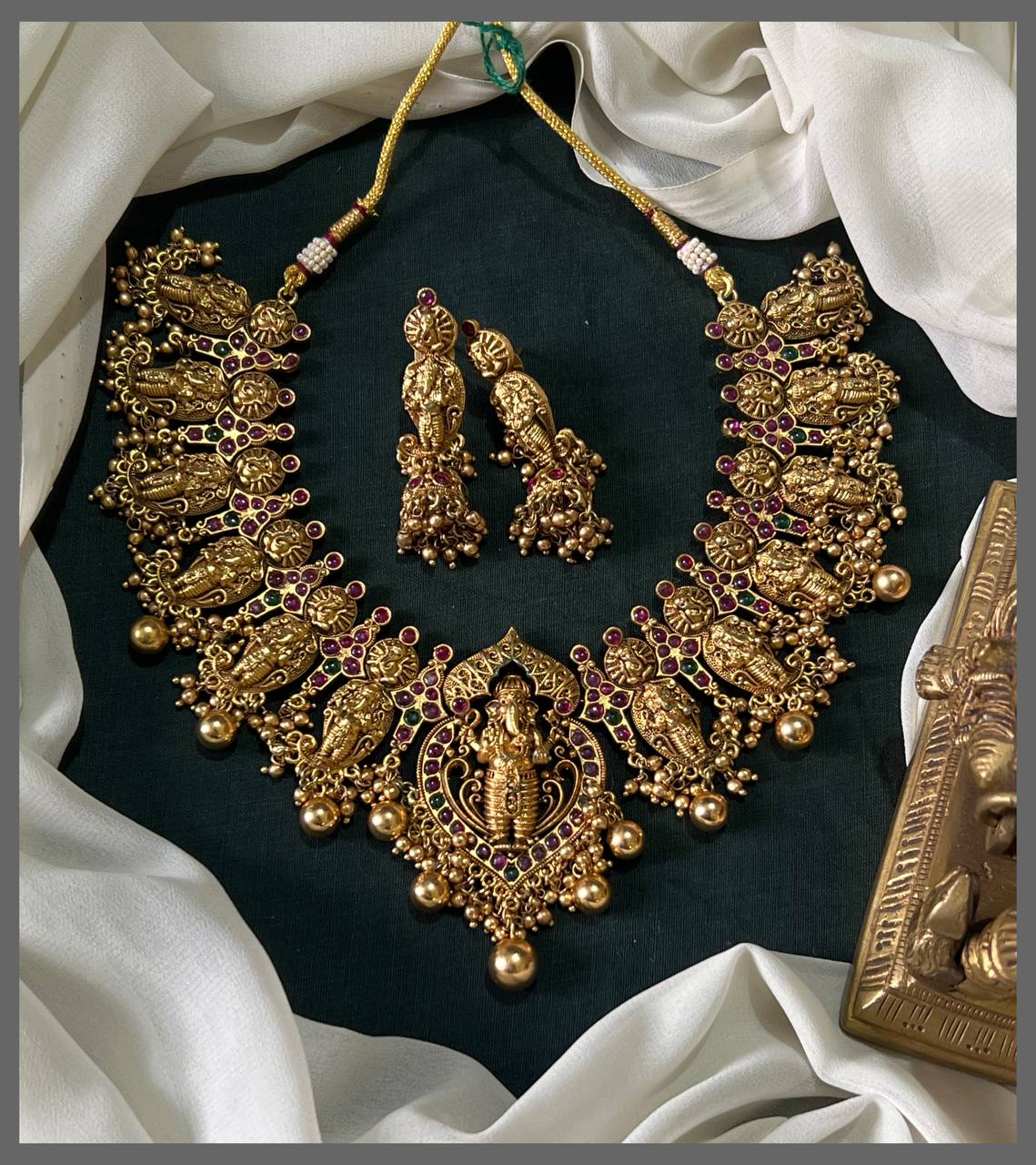 Beautiful Ganesha Necklace In Nakshi - NN00723