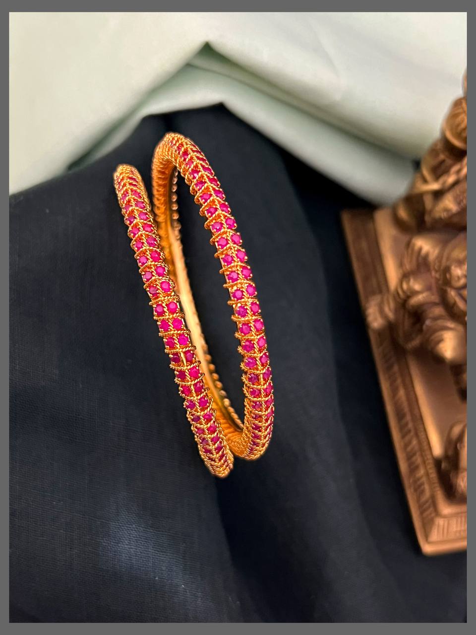 Ruby Bangles in Nakshi - BG00475