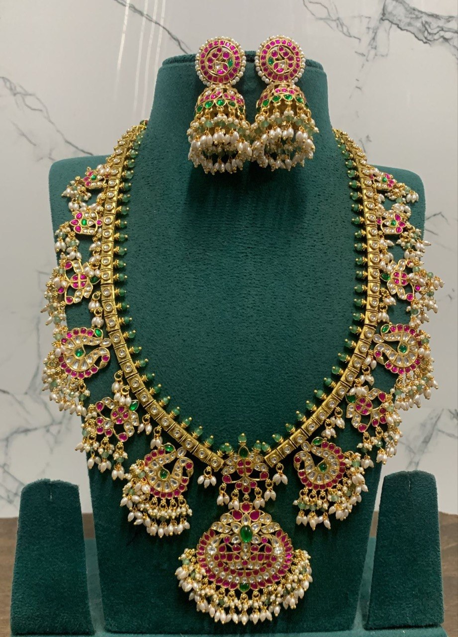Jadau Guttipusalu Long Haram With Jhumki - KH00387