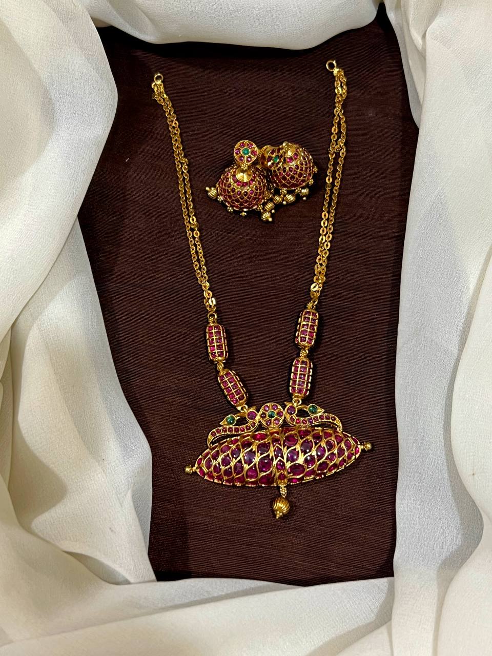Antique Dark Polish Kempu Designer Pendant Necklace - NN00956