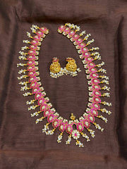 Jadau Peacock Mango Long Haram - KH0053