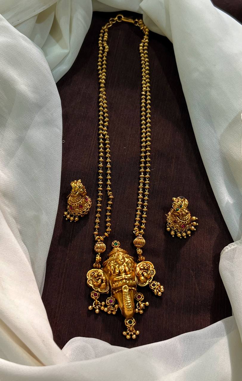Pendant with Long Mala and jhumki - NH00482