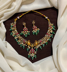Elephant Kada Set With Pota Stones - NN00173