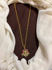 Jadau Pendant With Thin Chain - KN00674