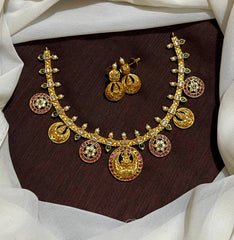 Small Cute Nakshi Kempu Bottu Mala in Nakshi - NN00153