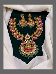 Mango Necklace with Lakshmi pendent in Kundan - KN00161