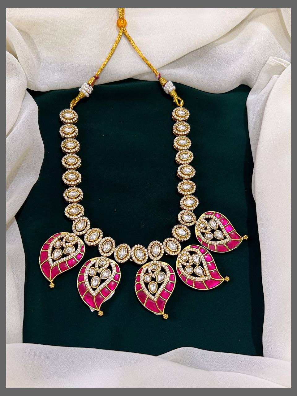 Jadau Mango Necklace And Mangoes - KN00273