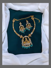 Victorian Kante set With Lakshmi Pendant And Earrings - VN004