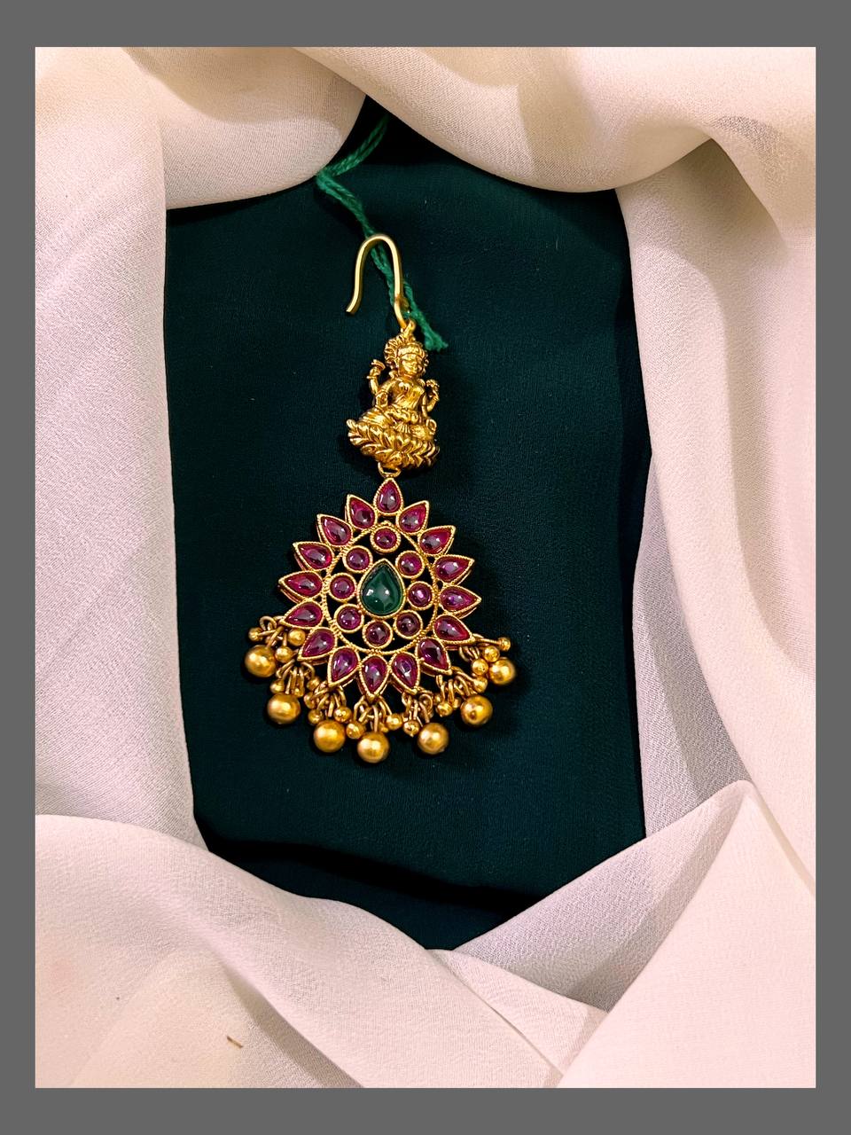 Lakshmi Maang Tikka with Gold Pearl - HA0061