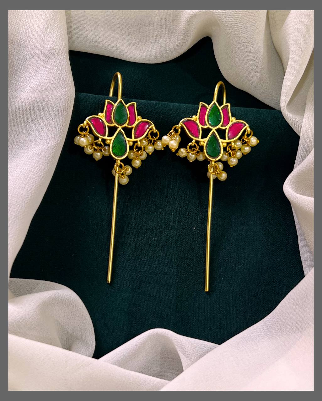 Lotus Bugadi With Pearls - BU00113