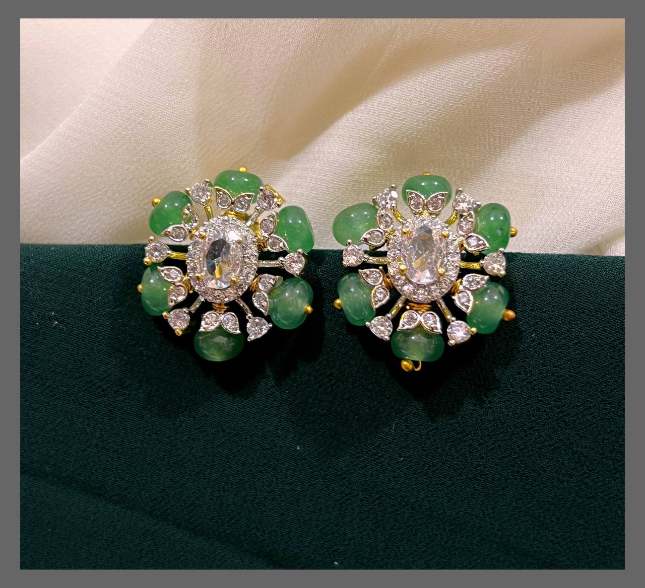 Emerald Stud In Nakshi - NE00438