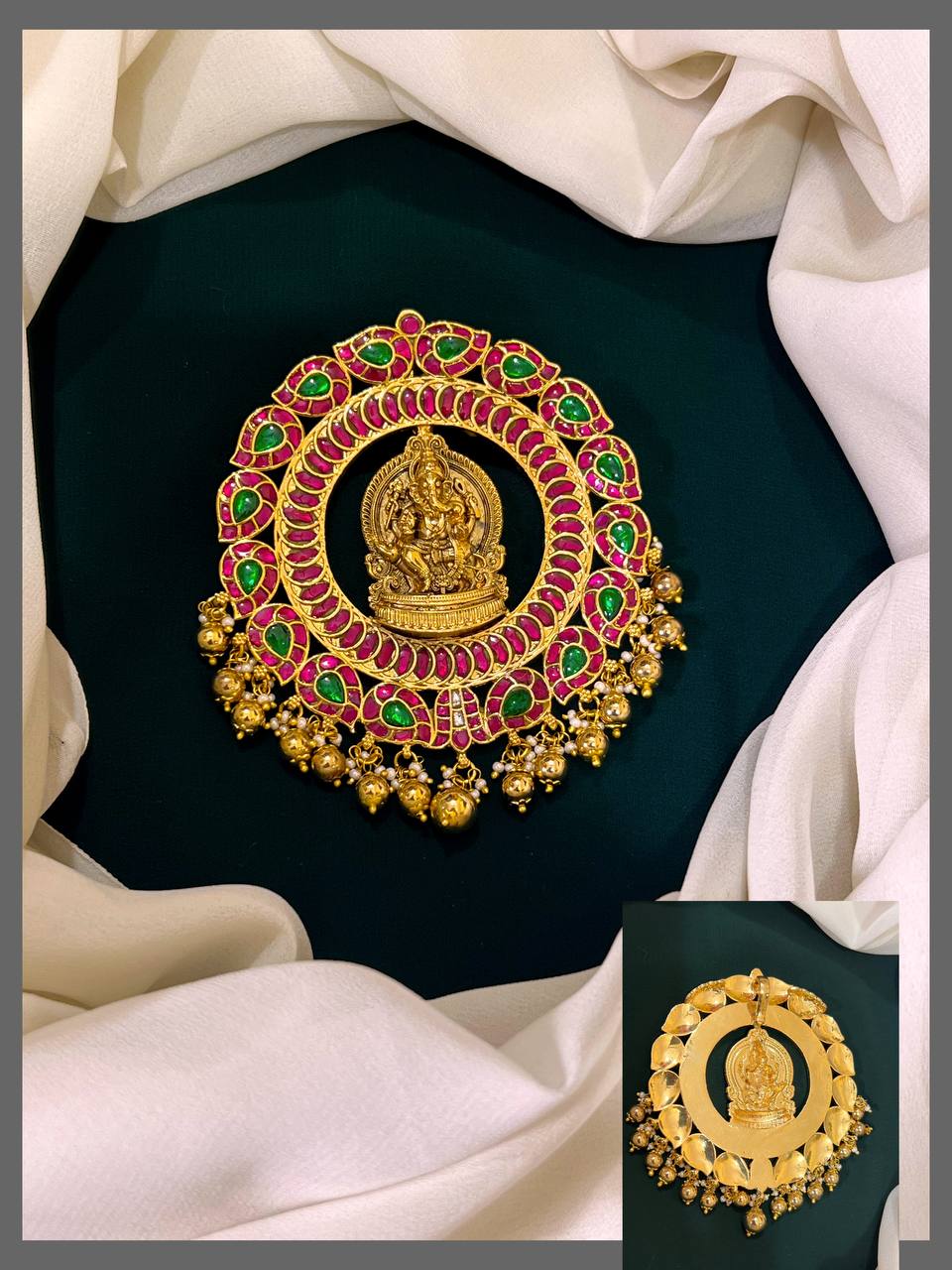 Mango Ganesha  Kundan Pendent - KP0047