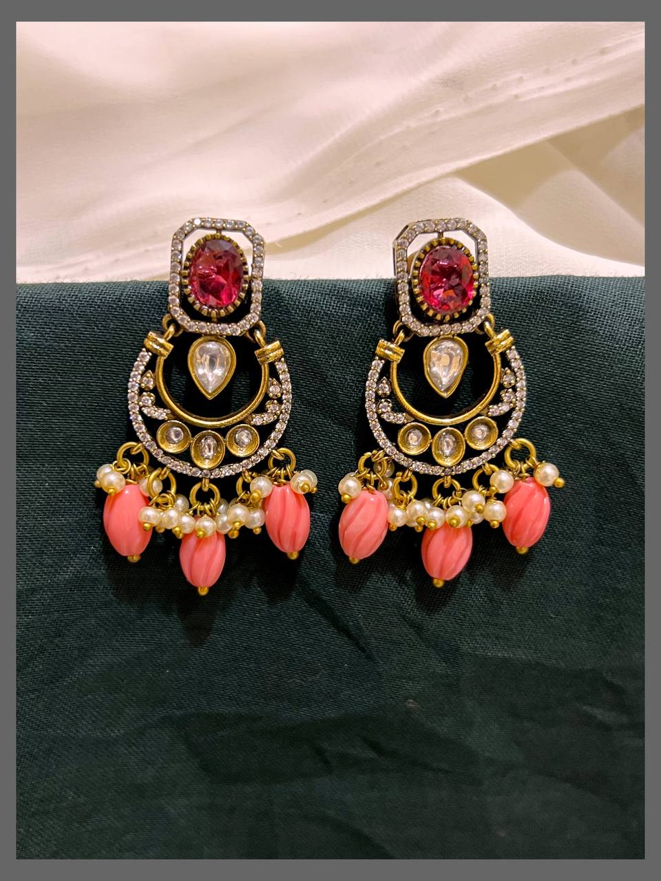 Beautiful  Victorian Hanging With Coral Beads - VE00201