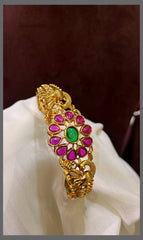 Ruby Flower and Peacock Bangle - BG00272