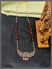 Double colour Pearl Haram with Beautiful Stone Victorian Pendant -  PB00520