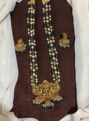 Multi Color Beads With Lakshmi Pendant and Jhumki - PB00256