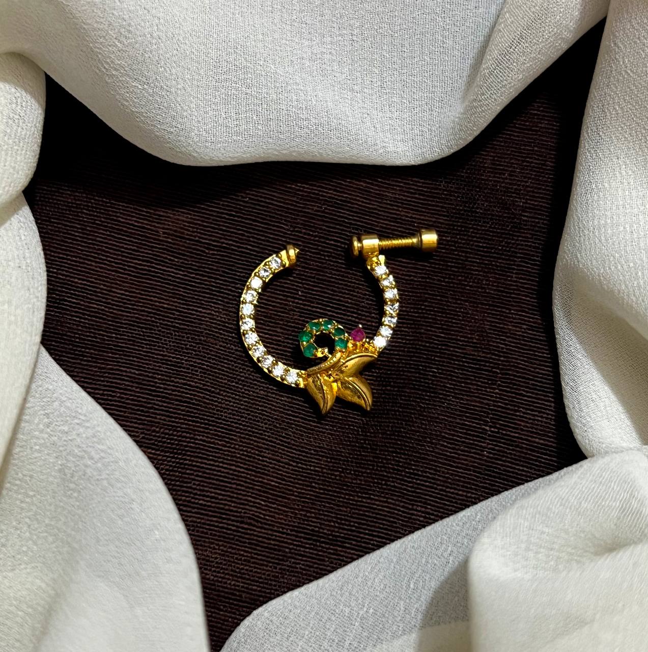 White CZ Nose Pin -NR0059