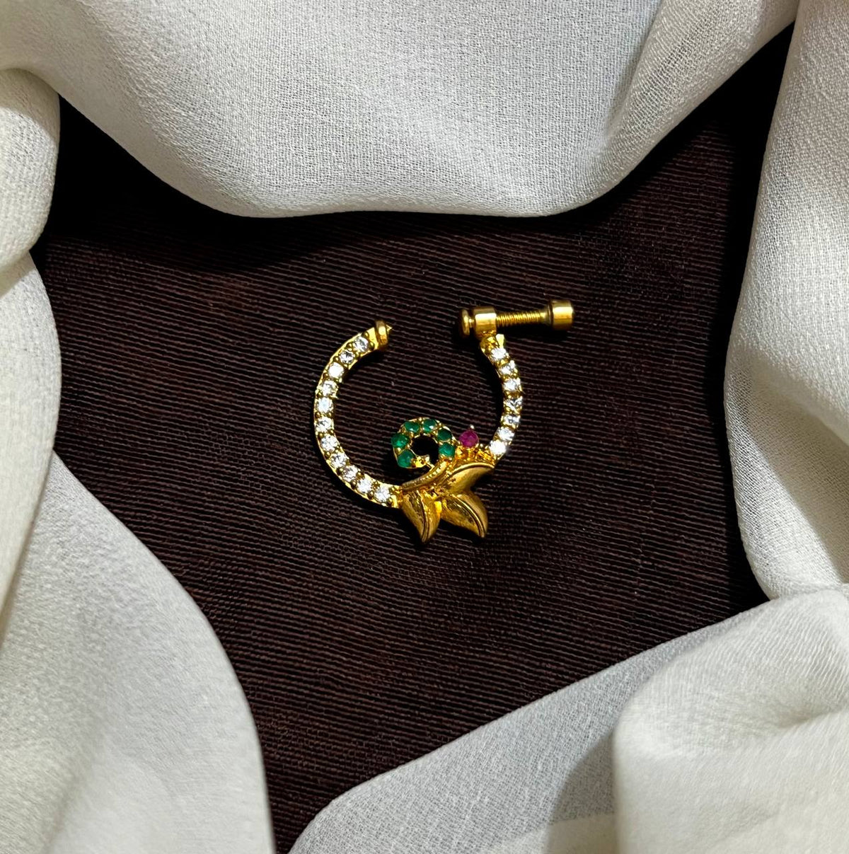 White CZ Nose Pin -NR0059