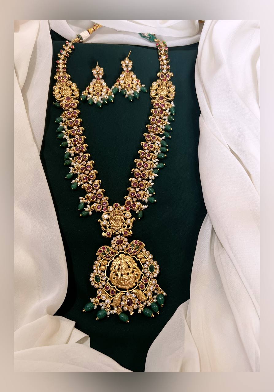 Ruby Lakshmi Pendent In Nakshi Haram - NH00111