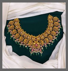 Nakshi Kundan Gold Replica Necklace - KN00257