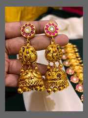 Ruby Bottu Mala With Lakshmi In Kundan -KH00258