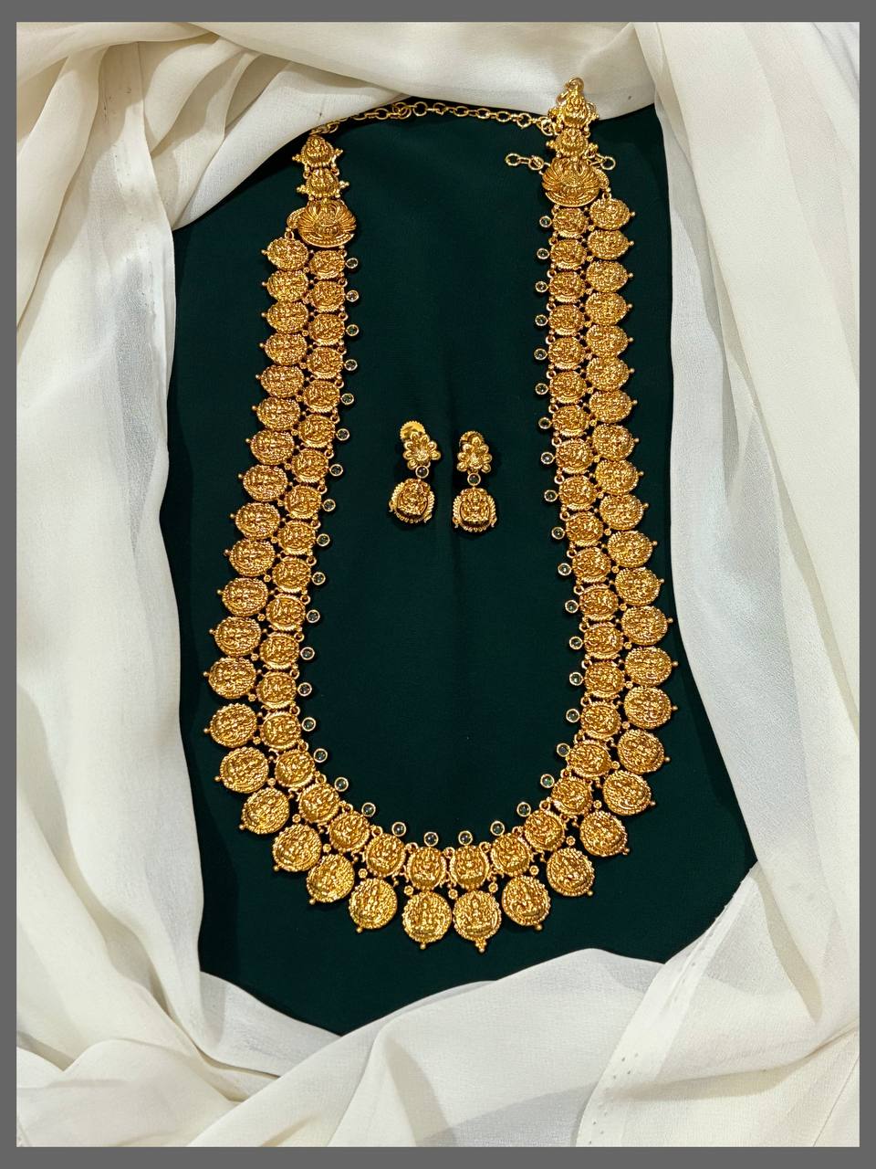 Beautiful Double Layer Lakshmi Haram In Nakshi - NH00233
