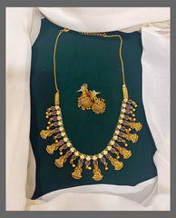 Multi stones With Lakshmi Necklace - NN00372