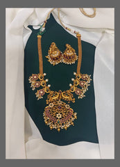 Beautiful Kempu Necklace In Nakshi - NN00380