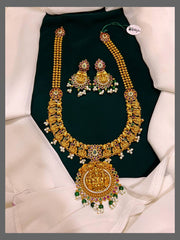 Beautiful Small Lakshmi Haram with Lakshmi Pendent in Nakshi  - NH00249