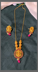 Nakshi Lakshmi pendant Haram with gold Beads - PB00320