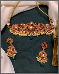 Multicolor Choker With Pearls In Nakshi - NN00677