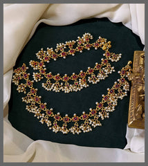 Stone and Pearl Payal in Kundan - PY007