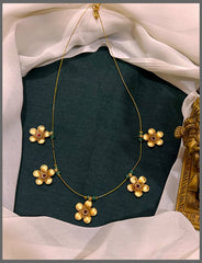 Invisible Necklace with Flower Pendant in Nakshi - NN00765