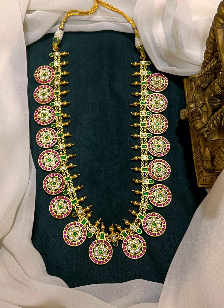 Jadau Flower Pattern Bottu Haram - KH0024