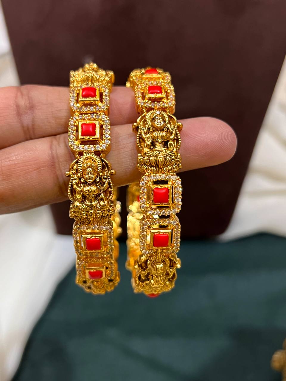 Coral lakshmi Nakshi Bangles - BG00632