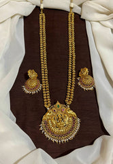 Double Chain Lakshmi Pendant With Beautiful Jhumki - NH00139