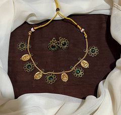 Flower And Lakshmi Pendent Necklace In Nakshi - NN00478