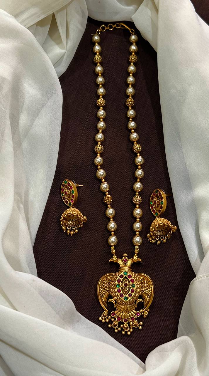 Pendant with Long Mala and jhumki - NH00482