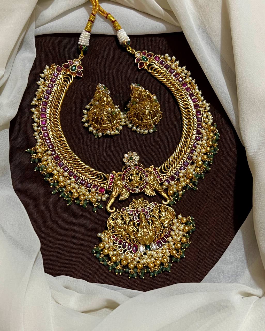 Jilebi Haram With Kempu and Elephant Pattern - NN00192