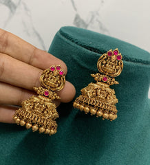 Antique Lakshmi Jhumki In Nakshi - NE00360