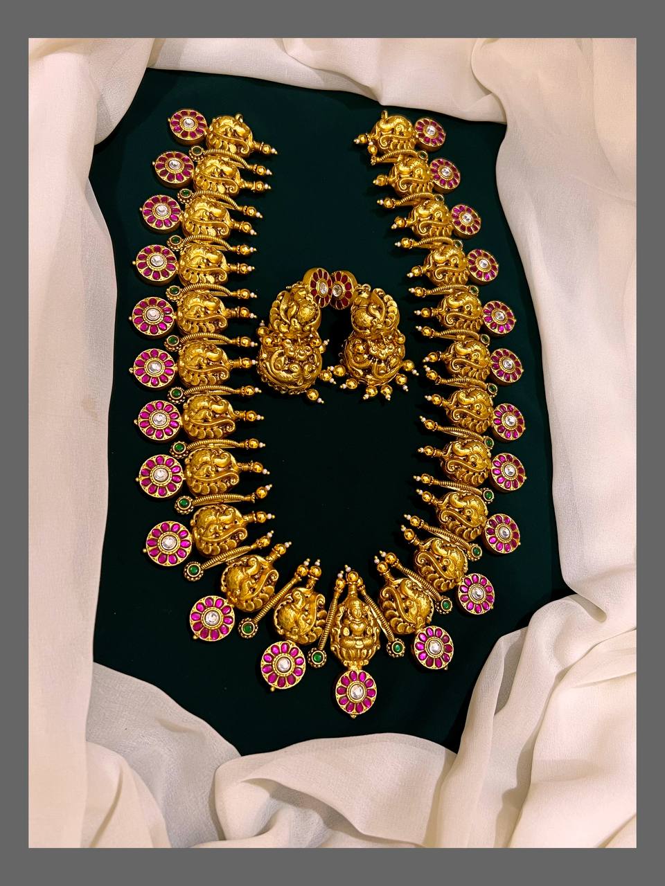 Ruby Bottu Mala With Lakshmi In Kundan -KH00258