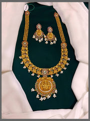 Beautiful Small Lakshmi Haram with Lakshmi Pendent in Nakshi  - NH00249
