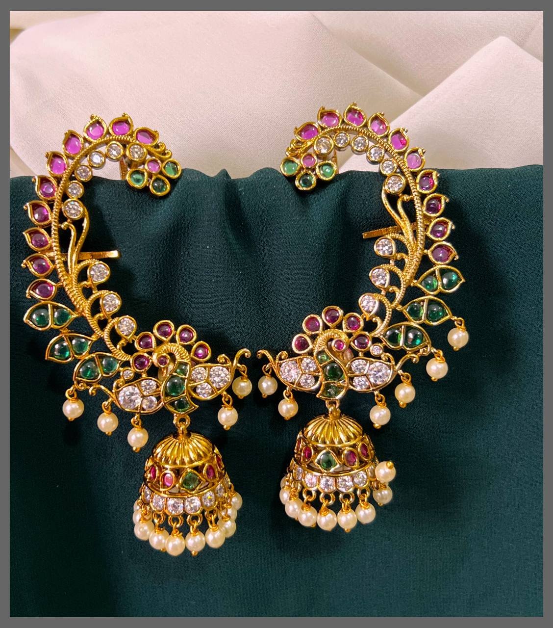 Multi Color Nakshi Finish Earcuff - NE00463