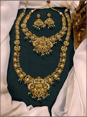 Lakshmi Pendant with Peacock Haram ib Bridal Set - BR0054