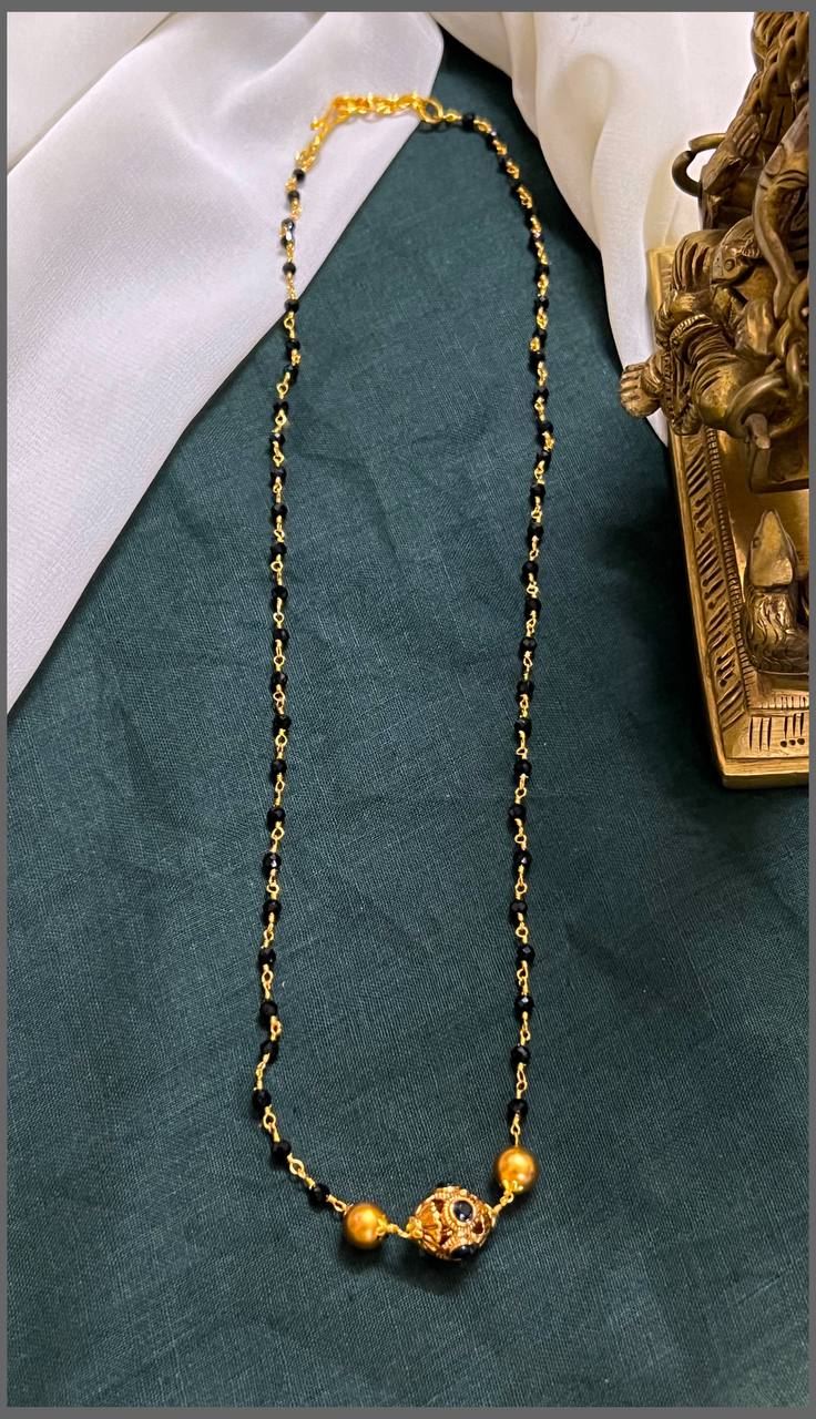 Small Pearl with Beautiful Golden Pearl Pendant Haram - PB00458